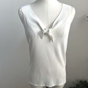 MaxMara Women’s Neutral Minimalist Sleeveless Luxury Knit Summer Feminine Top M